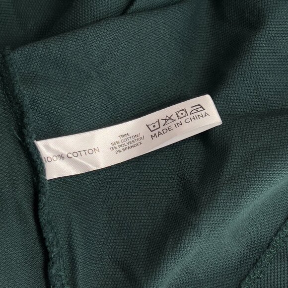 Tuckernuck Women’s June Bug Polo Green Cotton Top M Medium Puff Long Sleeve - Picture 4 of 7